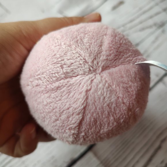 klorane bebe  pink bunny plush rattle lovie 9' Easter bunny - Picture 5 of 6